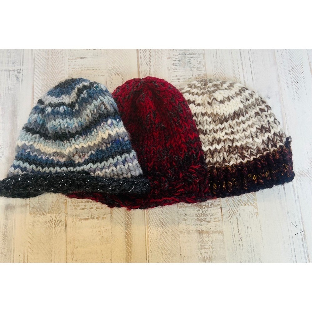 Cozy Chunky Knit Beanie Hats 3 Pack Winter Warm Fashion Accessories